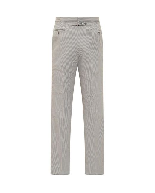 Thom Browne Gray Seersucker Pants for men