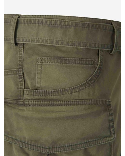 Balmain Green Cotton Cargo Bermuda Shorts for men