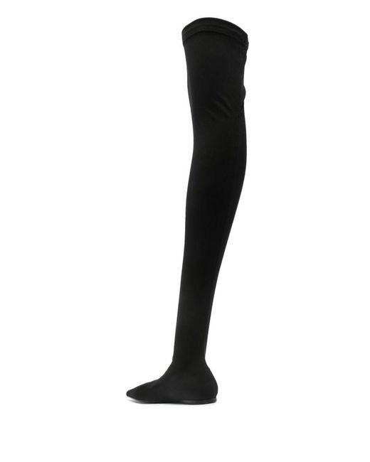Dolce & Gabbana Black Stretch Jersey Thigh-High Boots