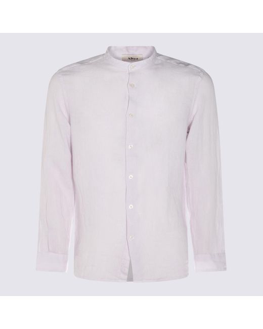 Altea Purple Lilac Linen Shirt for men