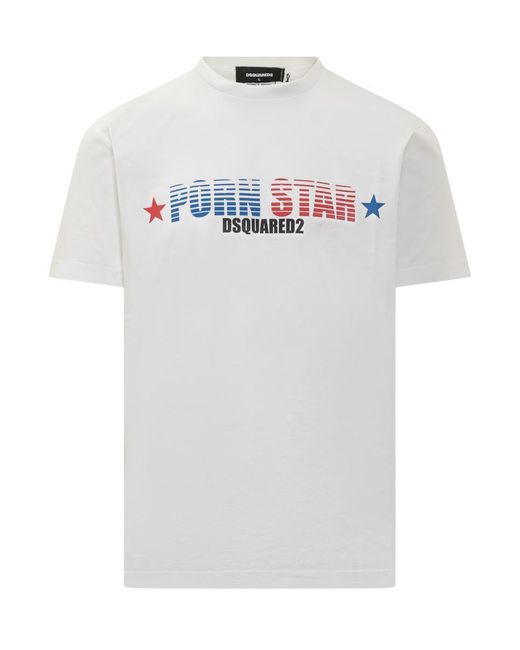 DSquared² White T-shirt With Rocco Cool Print for men