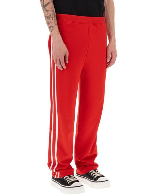 AMI Red Track Pants With Side Bands for men
