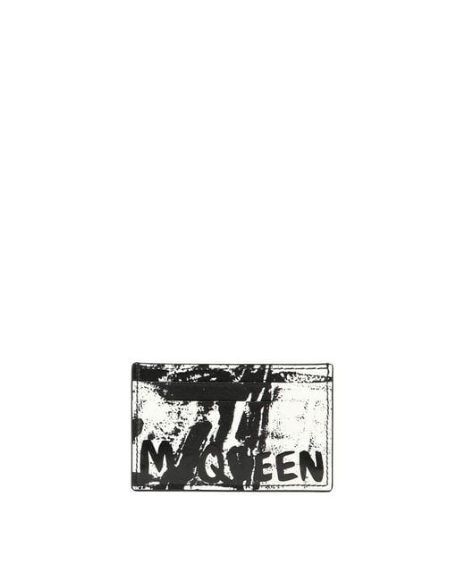 Alexander McQueen White "mcqueen Graffiti" Card Holder for men