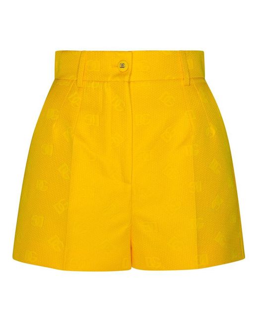 Dolce & Gabbana Yellow Cotton Blend Shorts