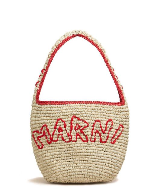 Marni White Hobo Bag "Crestfallen" Medium