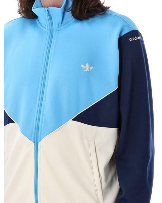 Adidas Originals Blue Colorblock Track Jacket for men