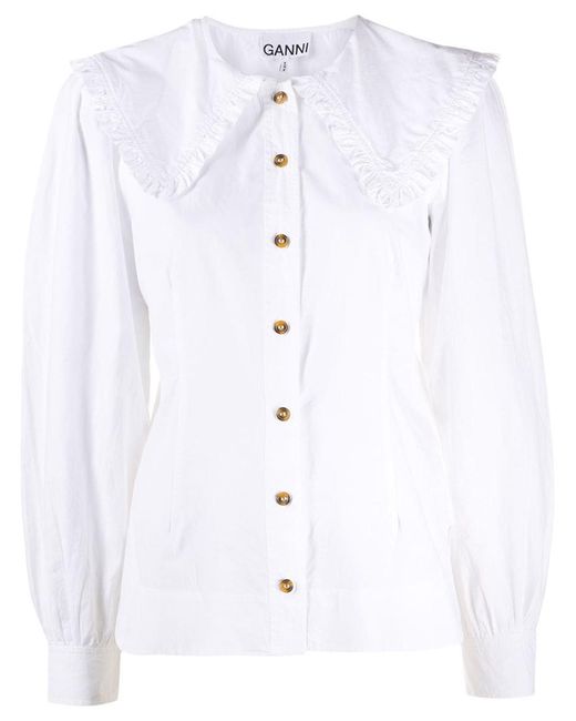 Ganni White Organic Cotton Shirt