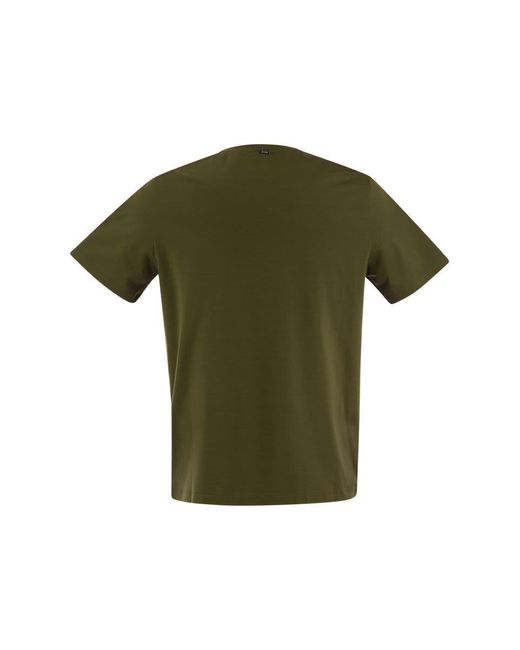 Herno Green Stretch Cotton Jersey T-Shirt for men
