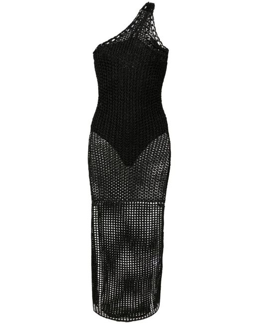 IRO Black Crochet Cotton Long Dress
