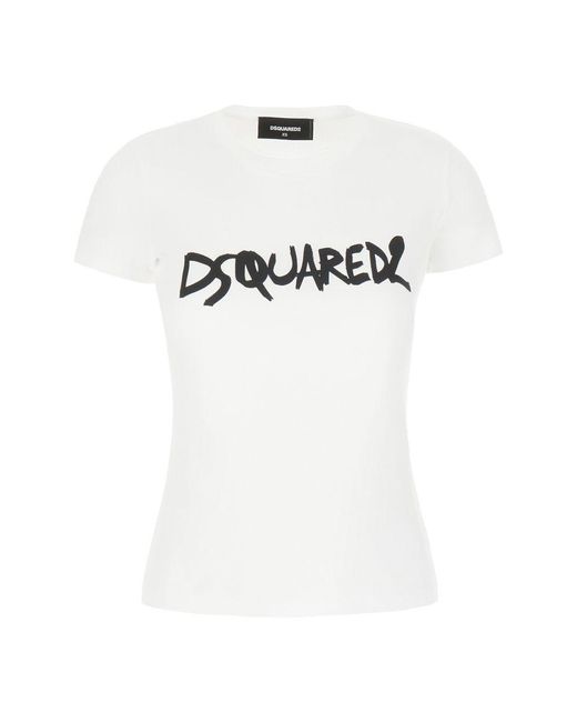 DSquared² White And Cotton T-Shirt