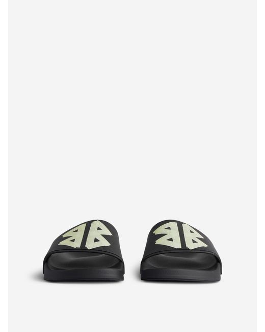 Balenciaga White Slide Logo Flip Flops for men