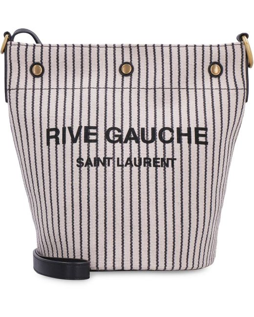 Saint Laurent White Rive Gauche Bucket Bag