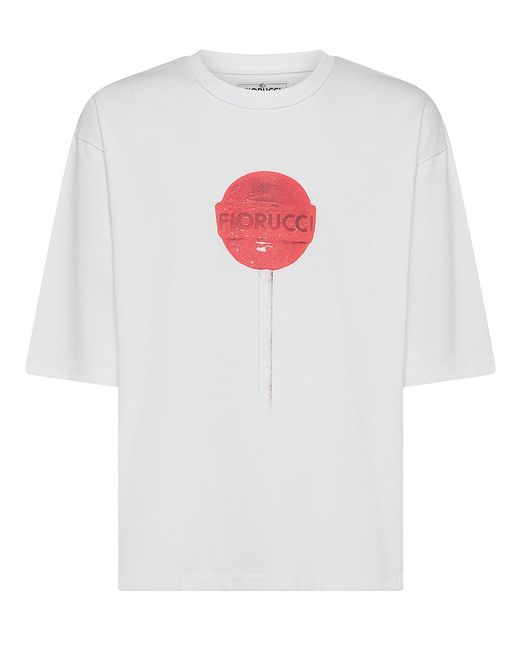 Fiorucci White Cotton T-Shirt With Lollipop Print for men