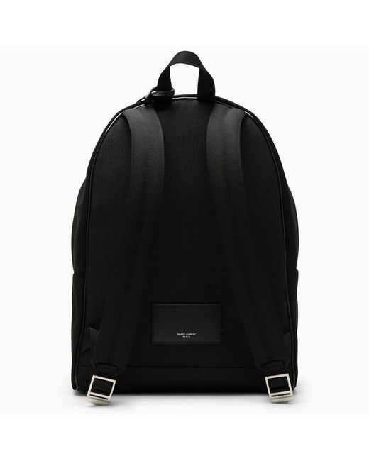 Saint Laurent Black City Backpack With Embroidery And Trim for men