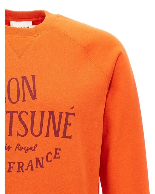 Maison Kitsuné Orange Felpa Stampa Logo Sweatshirt for men