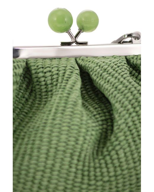 Weekend by Maxmara Green Palmas - Raffia-effect Pastry Bag
