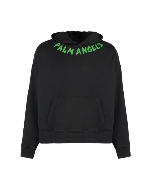 Palm Angels Black Cotton Hoodie for men