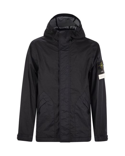 Stone Island Hooded Breathable And Waterproof Jacket in Black for Men Lyst UK