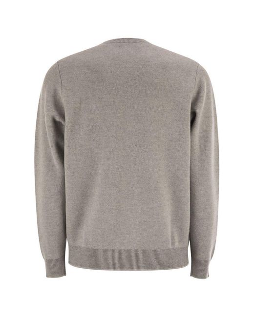 Peserico Gray Wool And Cashmere Jumper for men