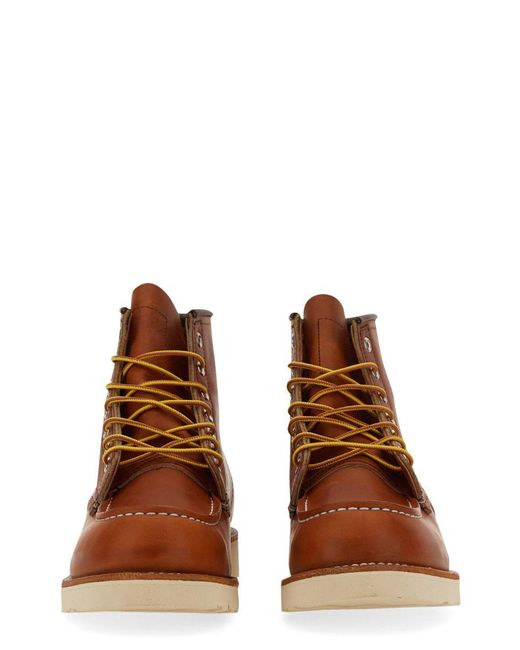 Red Wing Brown Moc Toe Lace-up Boots for men