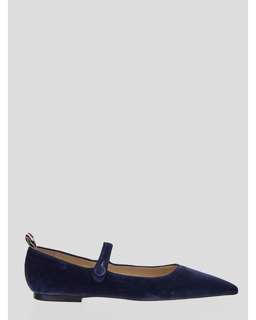 Thom Browne Blue Thome Pointed Flats