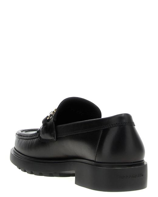 Ferragamo Black Duglas Loafers for men
