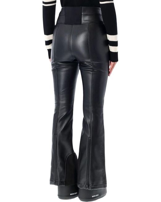 Perfect Moment Black Faux Leather Flared Ski Pants