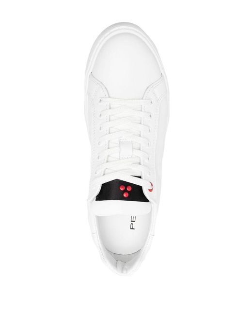 Peuterey White Packard Leather Sneakers With Logo