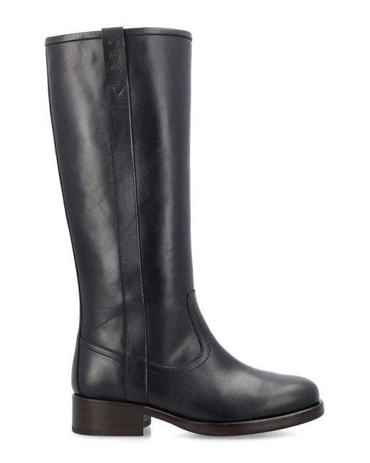 A.P.C. Black High Leather Boots