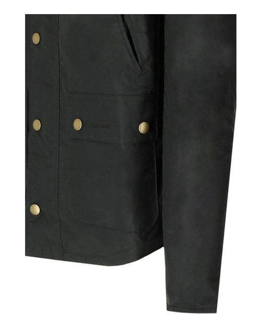 Barbour Black Reelin Wax Sage Green Jacket for men