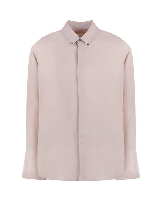AMI Pink Ami Paris Silk Blend Shirt for men