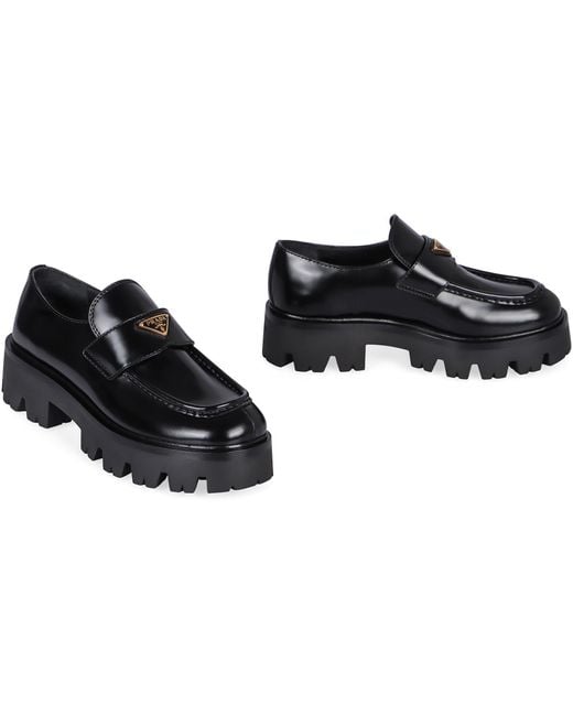 Prada Black Moccasins In Suede