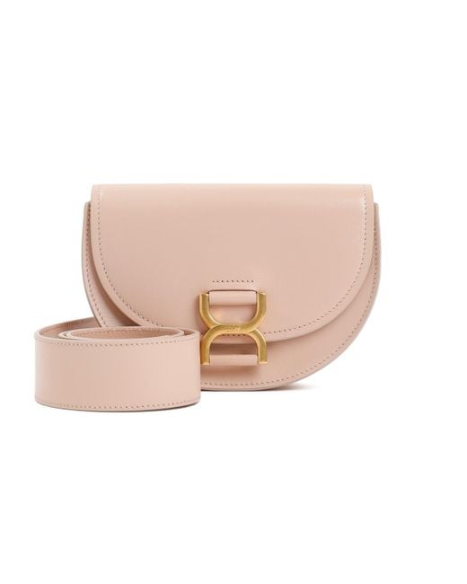 Chloé Natural Mini Marcie Leather Shoulder Bag