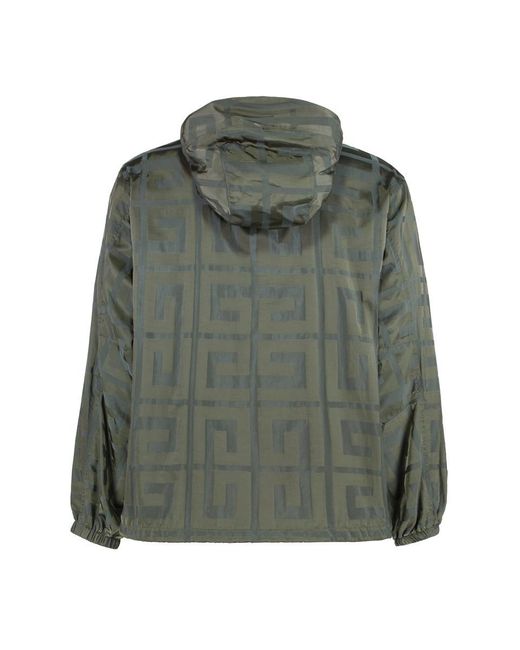 Givenchy Green Technical Fabric Hooded Jacket for men