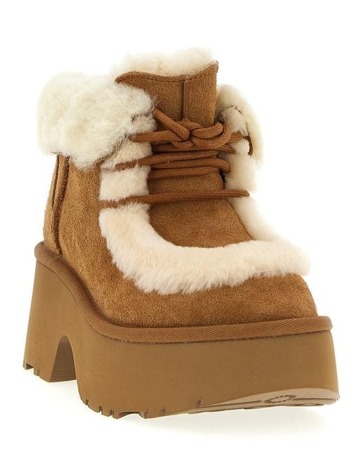 Ugg Natural 'Esmee Lace Up' Ankle Boots