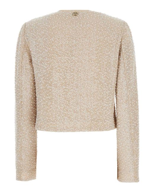 Twinset Natural Sequins Cropped Jacket