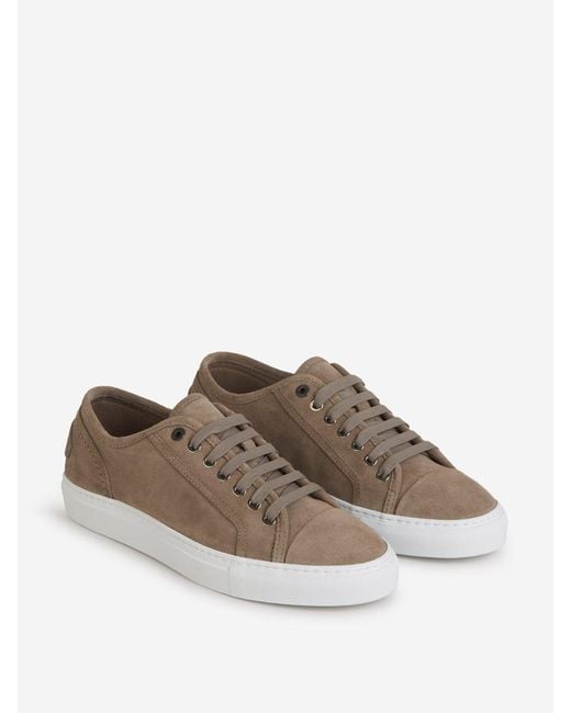 Brioni Brown Suede Leather Sneakers for men