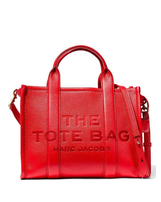 Marc Jacobs Red Medium The Leather Tote Bag