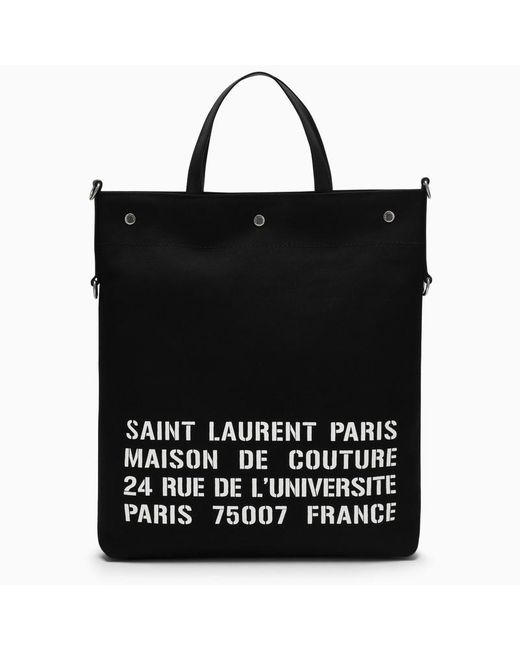 Saint Laurent Black Tote Logo Bags for men