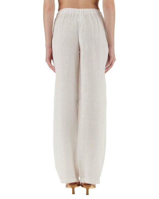 120% Lino White Linen Pants