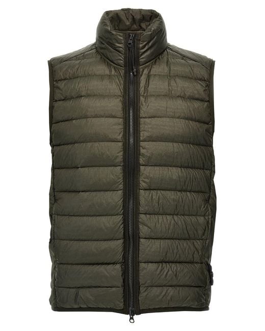 Stone Island Green 'Loom Woven Chambers Nylon Down-Tc' Vest for men