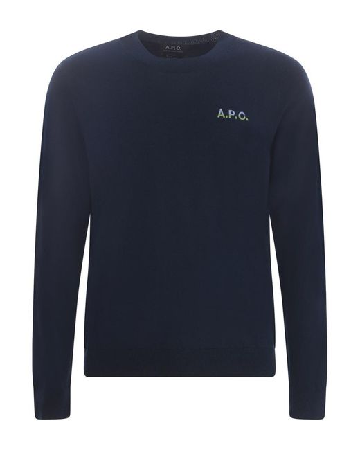 A.P.C. Blue Sweater "alois" for men