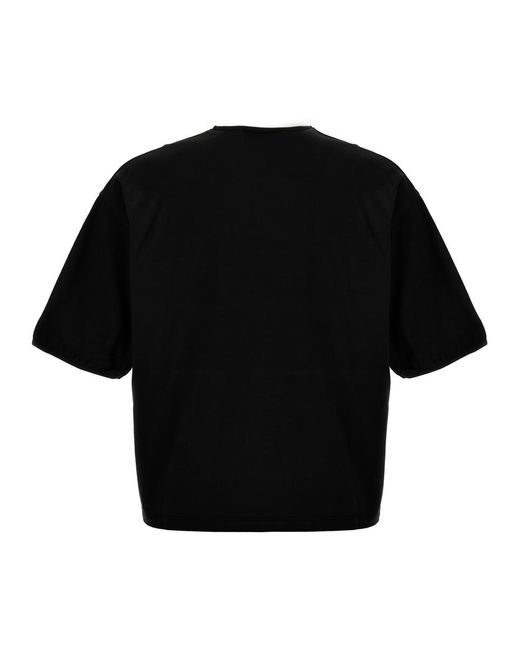 Lemaire Black Mercerized Cotton T-shirt for men