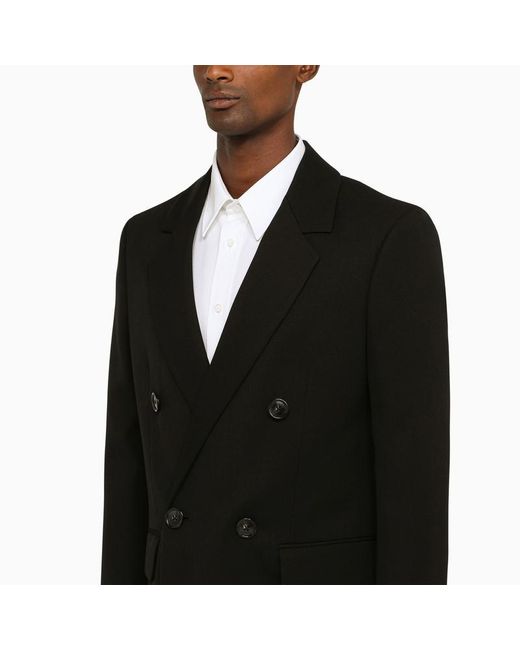 PT Torino Black Double-breasted Coat In for men