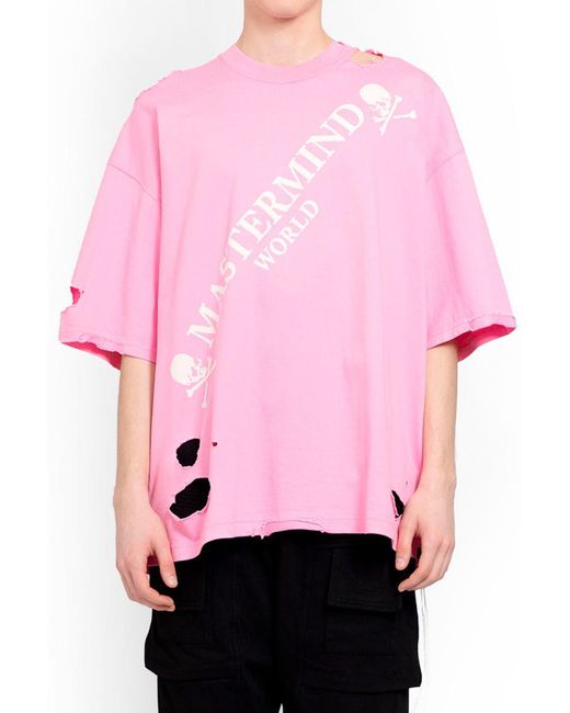 MASTERMIND WORLD Pink T-Shirts for men