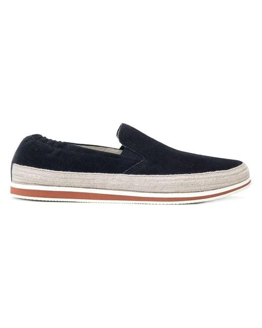 Prada Laceless Jute Slip On Sneakers in Blue for Men Lyst UK