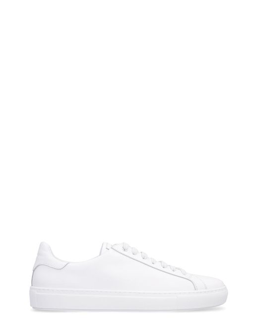Canali White Leather Low-top Sneakers for men