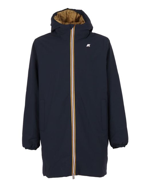 K-Way Blue Long Down Floor for men