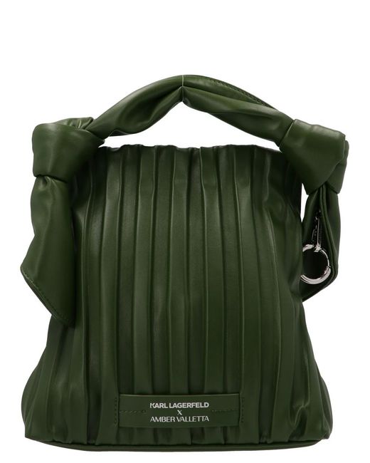 Karl Lagerfeld X Amber Valletta Mini Tote Shoulder Bag in Green | Lyst ...