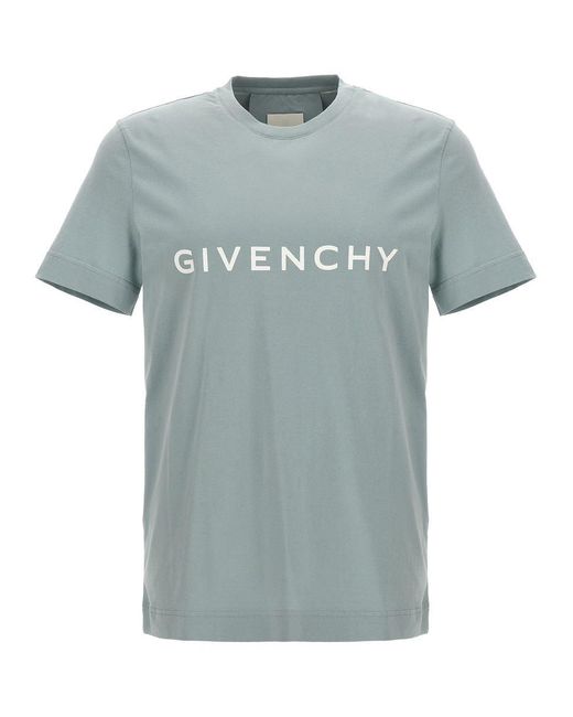 Givenchy Blue Logo Print T-shirt for men